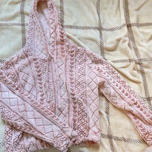 Pink Aztec print hoodie